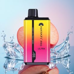 Hayati Pro Ultra 15000 Puffs Disposable Vape Cireșă Gheață piersic Mango, 850mAh, 2×12ml