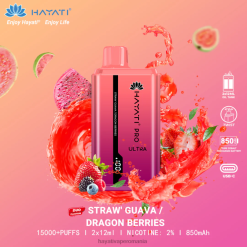 Hayati Pro Ultra 15000 pufuri de unică folosință guava cu căpșuni/boabe de dragon BF68L224 Hayati Vape Flavours